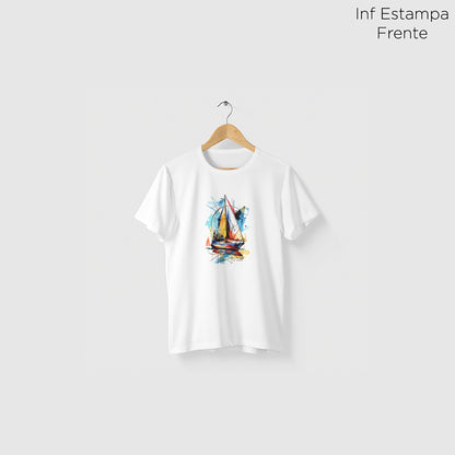 Camiseta Amazônia ARTE BARCO - BRANCO - cód 2290