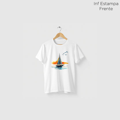 Camiseta Amazônia BARCO PAISAGEM - BRANCO - cód 2301