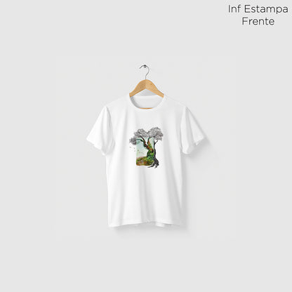 Camiseta Amazônia RAÍZES QUE SABEM O CAMINHO - BRANCO - cód 2339