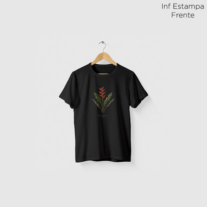 Camiseta Amazônia HELICÔNIA - PRETO - cód 2419