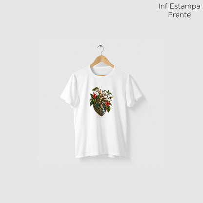 Camiseta Amazônia CORAÇÃO DA MATA - BRANCO - cód 2421