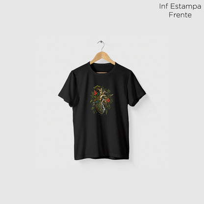Camiseta Amazônia CORAÇÃO DA MATA - PRETO - cód 2421