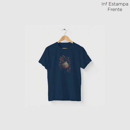 Camiseta Amazônia CERÂMICA MARAJOARA - AZUL MARINHO - cód 2434