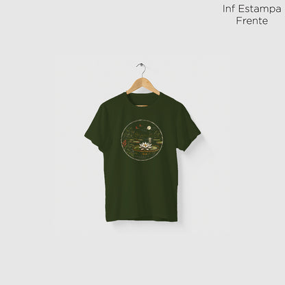 Camiseta Amazônia VITÓRIA-RÉGIA - VERDE ESCURO - cód 2437
