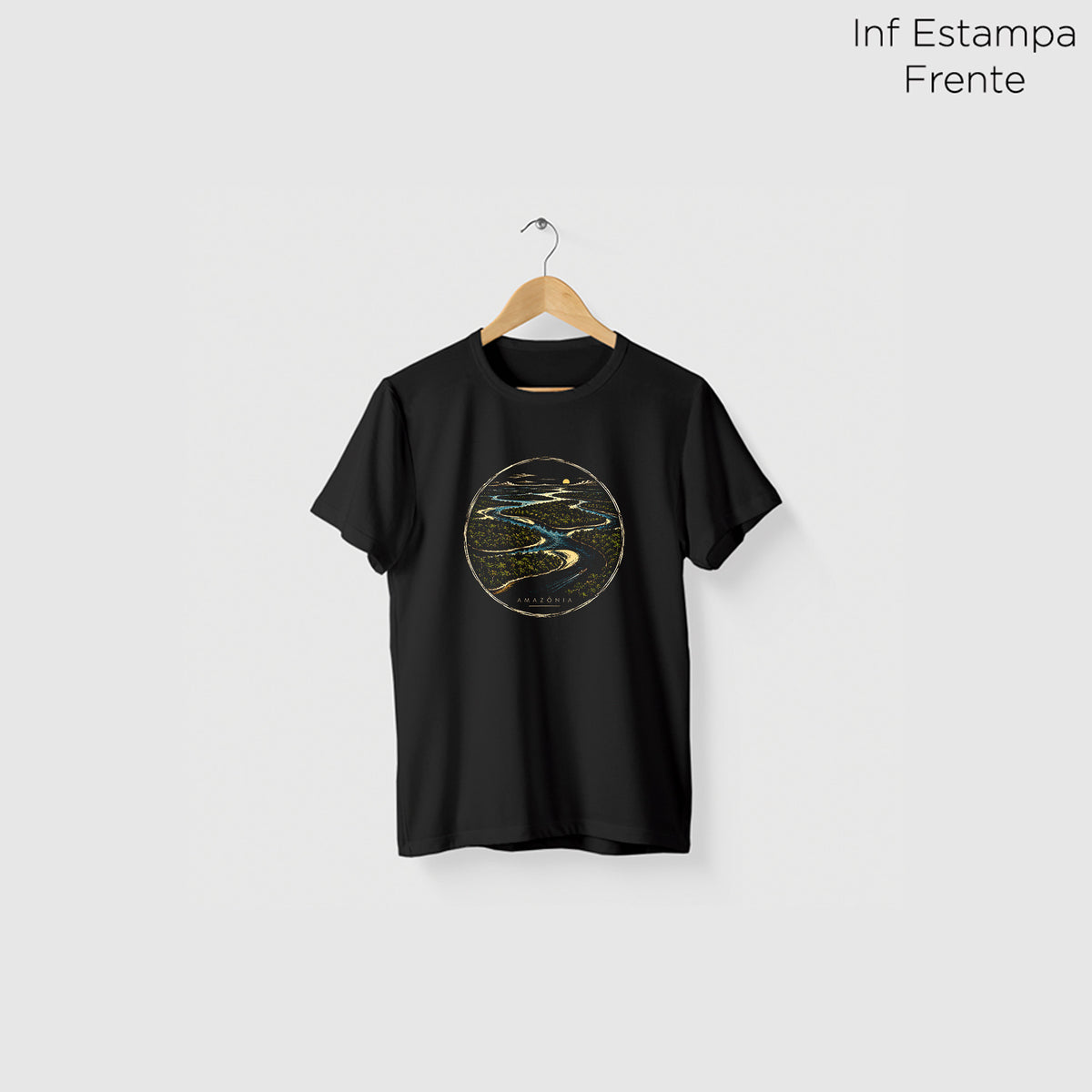 Camiseta Amazônia CAMINHO DAS ÁGUAS - PRETO - cód 2438