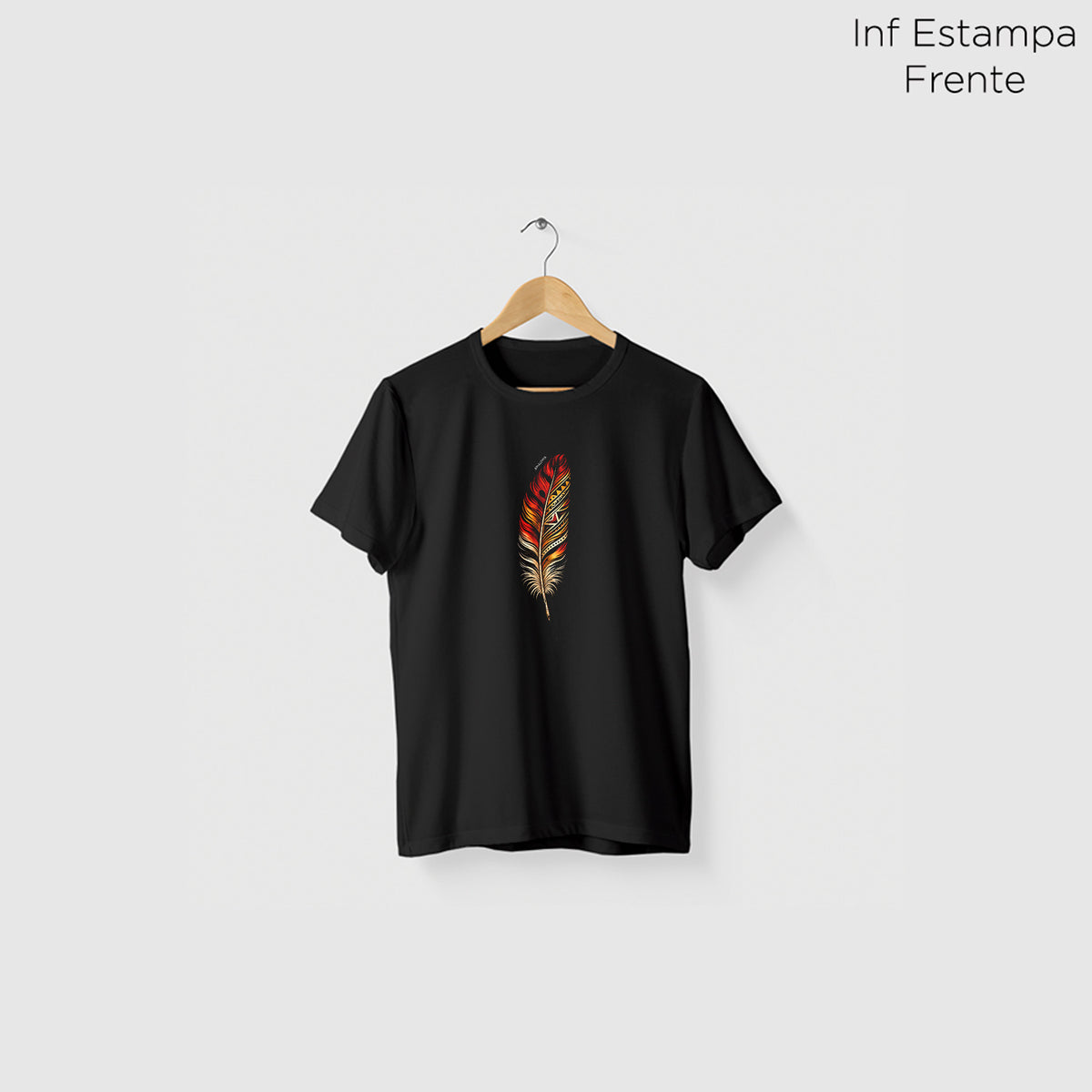 Camiseta Amazônia PENA DA TERRA - PRETO - cód 2446