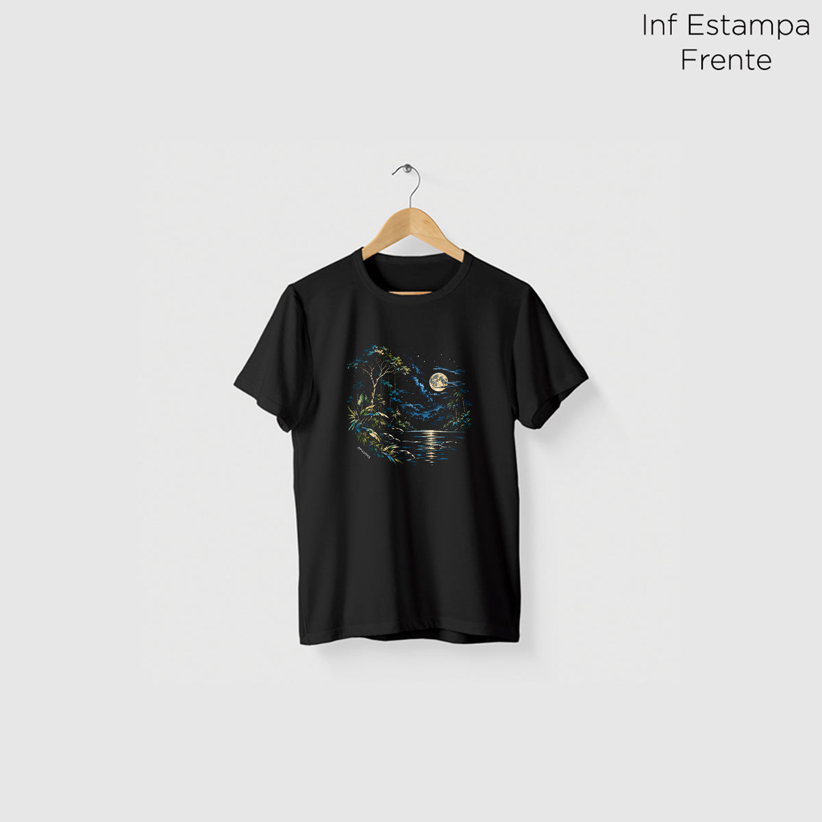 Camiseta Amazônia CÉU DA FLORESTA - PRETO - cód 2449
