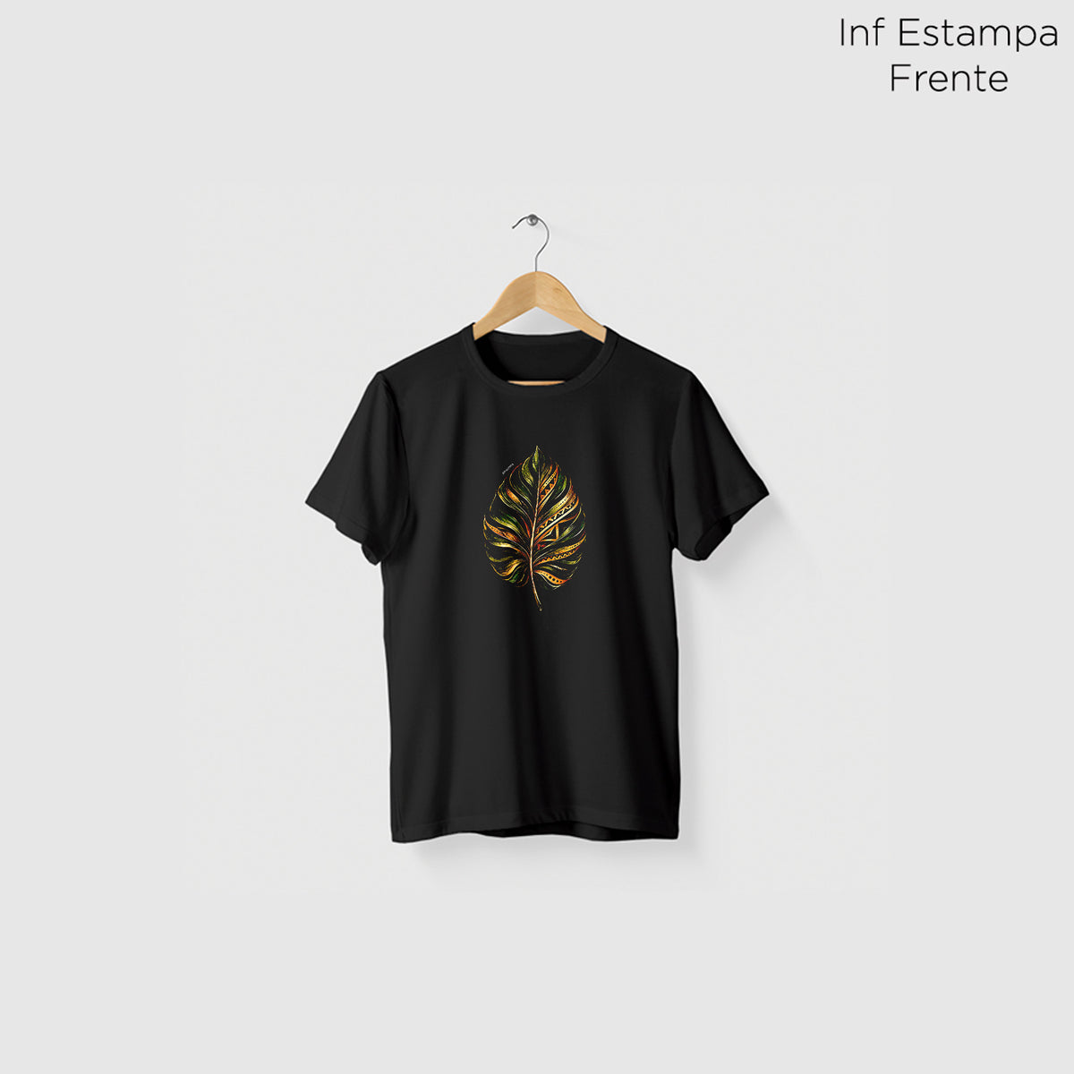 Camiseta Amazônia FOLHA NATIVA - PRETO - cód 2450