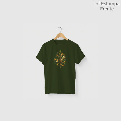 Camiseta Amazônia FOLHA NATIVA - VERDE ESCURO - cód 2450