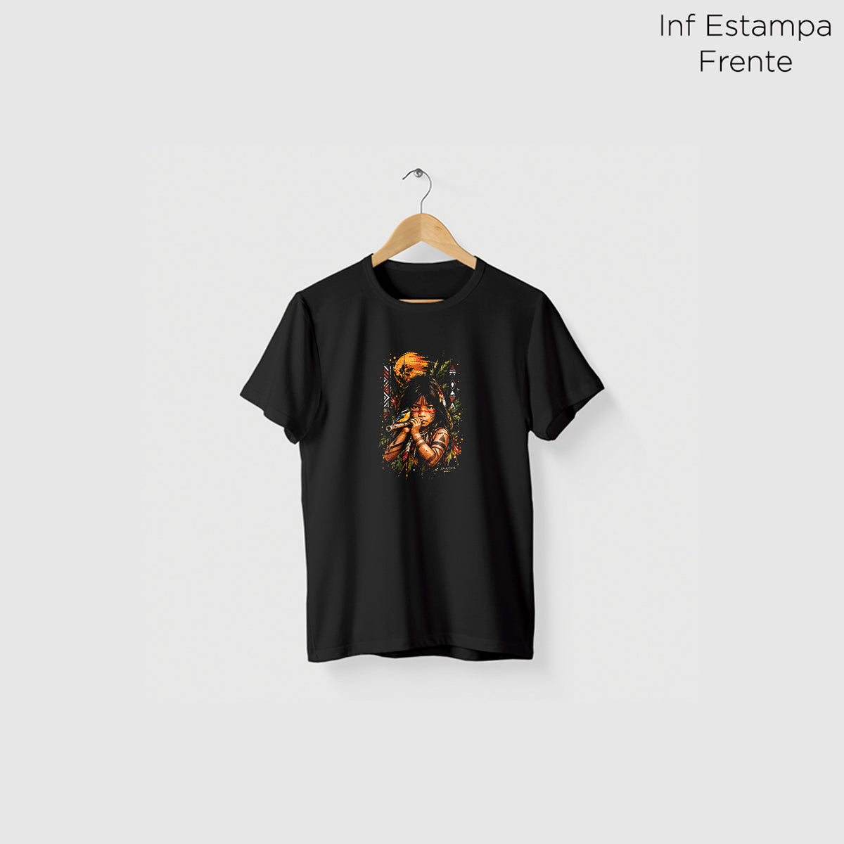 Camiseta Amazônia CULTURA INDÍGENA - PRETO - cód 2455