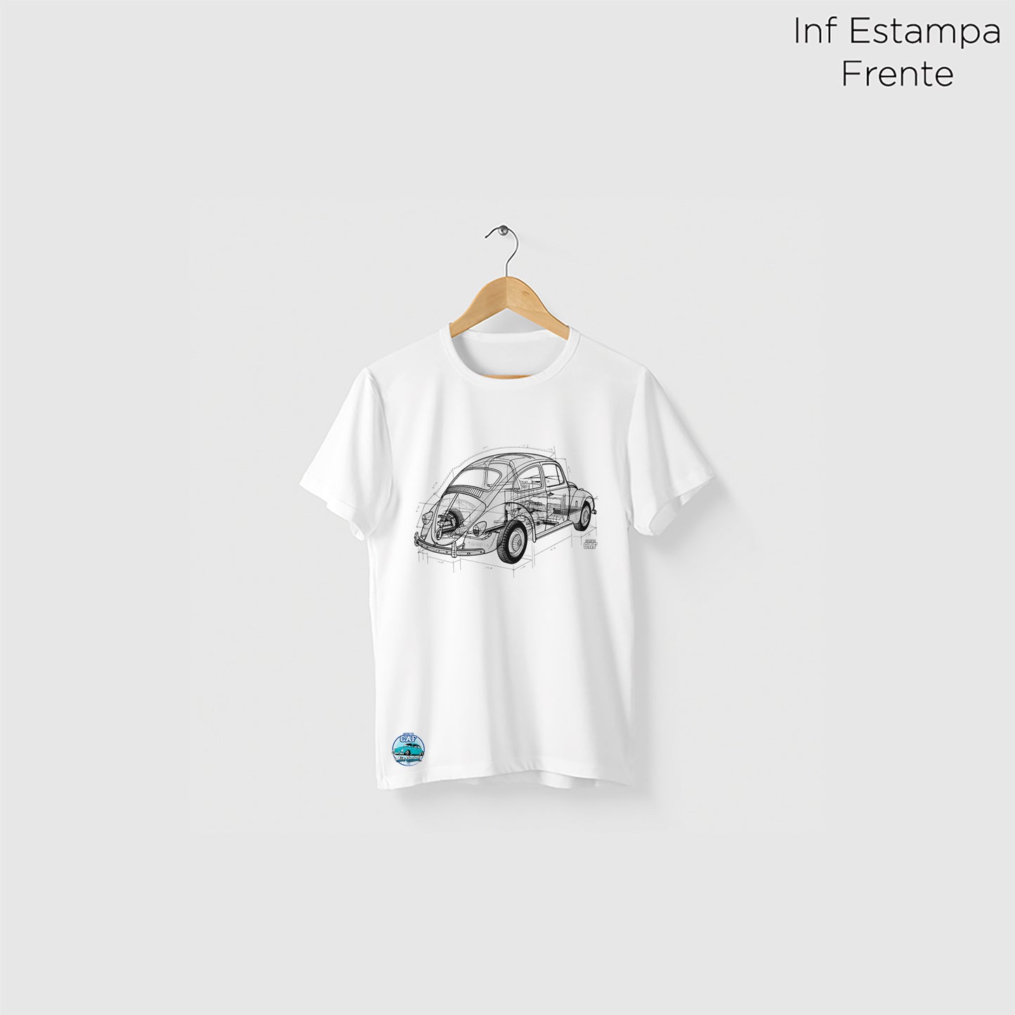 Camiseta Amazônia CAF FUSCA - BRANCO - cód caf0004