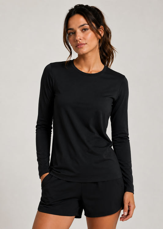 Camiseta Amazônia DRY FIT POLIAMIDA MANGA LONGA - PRETO - cód LF002P