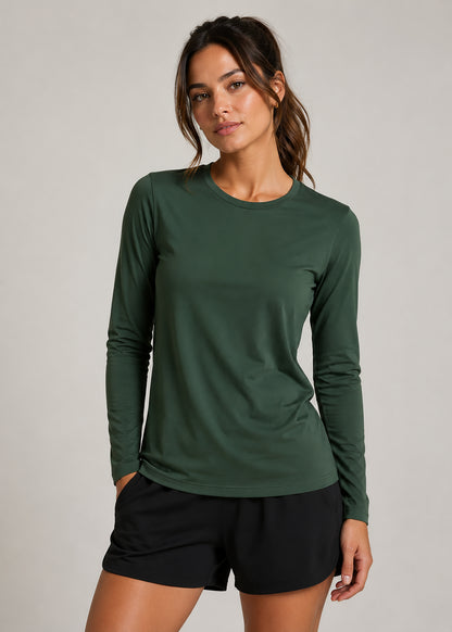 Camiseta Amazônia DRY FIT POLIAMIDA MANGA LONGA - VERDE ESCURO - cód L007P