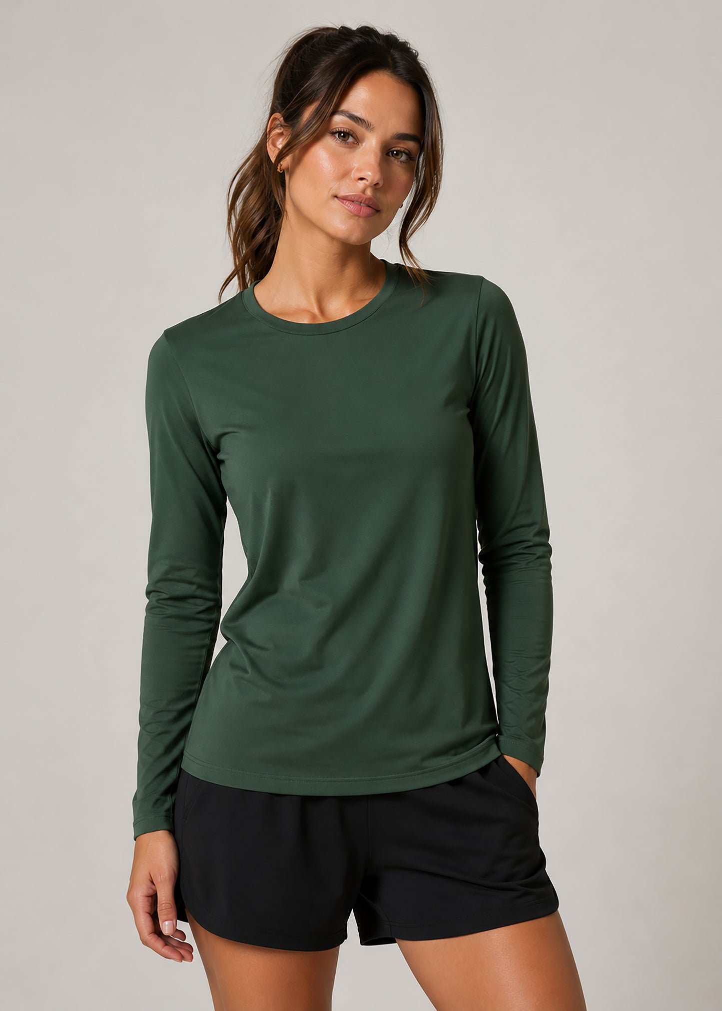 Camiseta Amazônia DRY FIT POLIAMIDA MANGA LONGA - VERDE ESCURO - cód LF007P