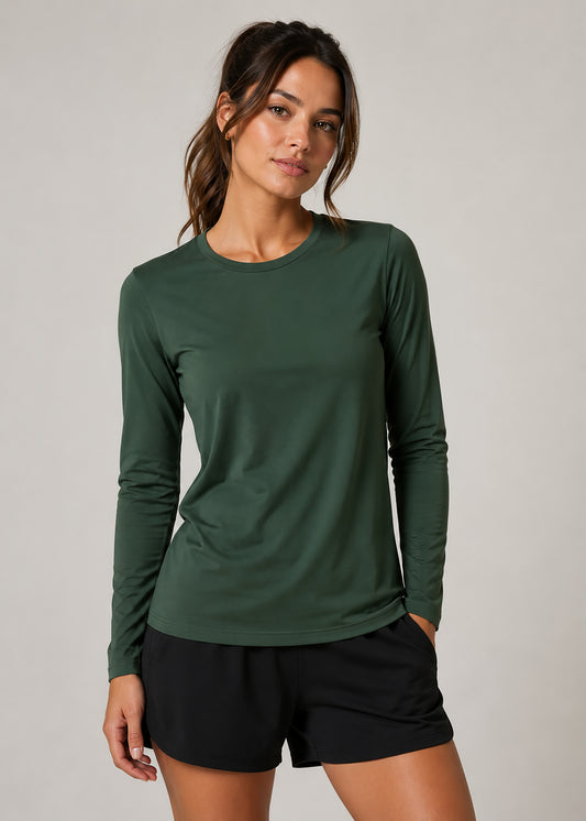 Camiseta Amazônia DRY FIT POLIAMIDA MANGA LONGA - VERDE ESCURO - cód LF007P