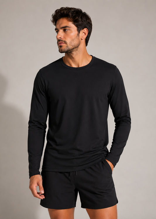 Camiseta Amazônia DRY FIT POLIAMIDA MANGA LONGA - PRETO - cód L002P