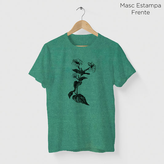 Camiseta Amazônia JALAPÃO - FLOR DA JALAPA - VERDE ESTONADO - cód 10003