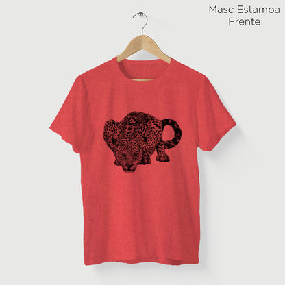 Camiseta Amazônia FOZ DO IGUAÇÚ - ONÇA PINTADA - VERMELHO ESTONADO - cód 10010