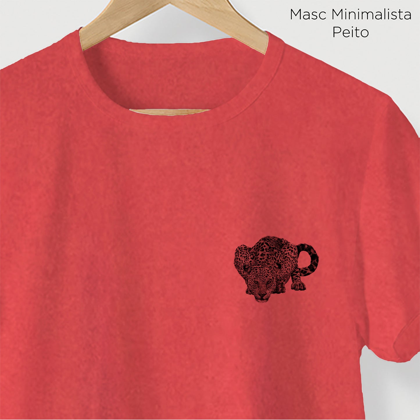 Camiseta Amazônia FOZ DO IGUAÇÚ - ONÇA PINTADA - VERMELHO ESTONADO - cód 10010