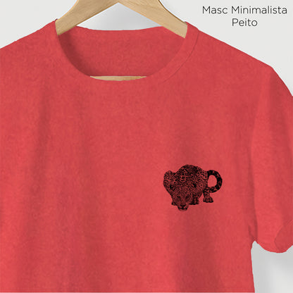 Camiseta Amazônia FOZ DO IGUAÇÚ - ONÇA PINTADA - VERMELHO ESTONADO - cód 10010